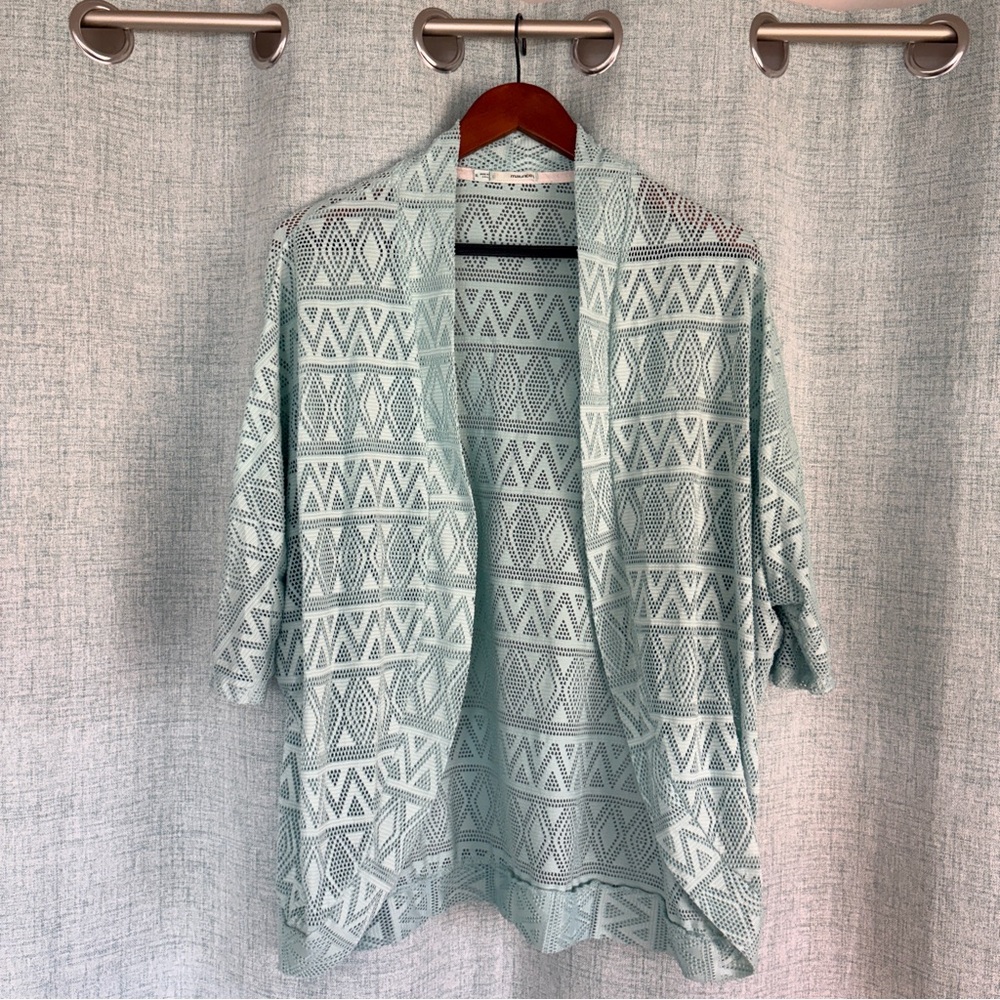 Maurices Mint Green Lace Kimono Cardigan – Boho Open Front – XL